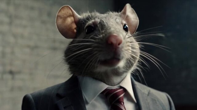 The image of a rat in a tie is used to represent the concept of corrupt politicians