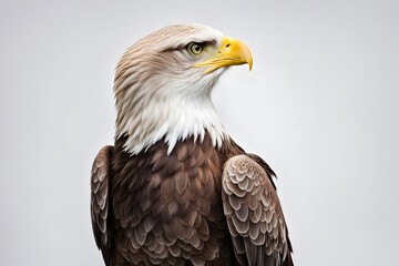 Obraz premium Eagle standing against white background. Ai Generated