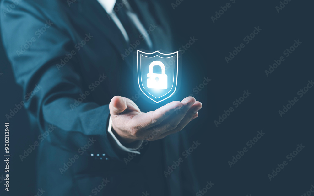 Wall mural cybersecurity and privacy concepts to protect data. cybersecurity concept, user privacy security and