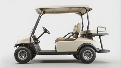 Fototapeta premium render of Golf cart isolated on white background, golf cart, vehicle, transportation, golfing, recreation, leisure