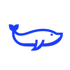 Vector icon of an eco-friendly whale with clean and straight lines, symbolizing marine life conservation and environmental awareness. Perfect for promoting sustainable practices and ocean protection 