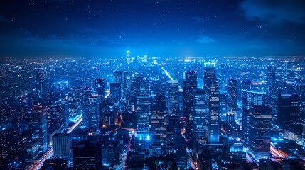 modern city at night blue cozy 