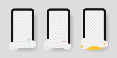 Abstract sci-fi frame. Hud interface design style. Digital futuristic element. Cyberpunk style. Design for banner, card, player card game, background.