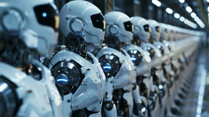 Fototapeta premium AI and human teamwork with innovative technology to achieve common goals. 