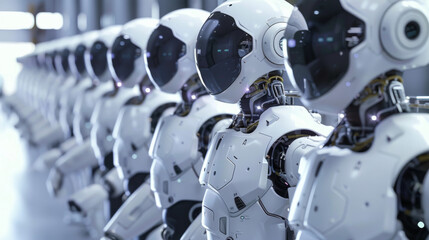 Fototapeta premium AI and human teamwork with innovative technology to achieve common goals. 