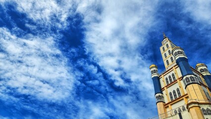 a large tower with a clock on top of it