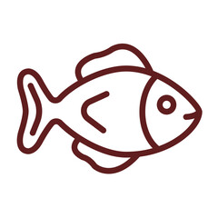 Fish Vector Line Maroon Design
