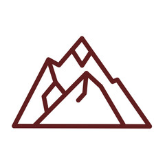 Mountains Vector Line Maroon Design