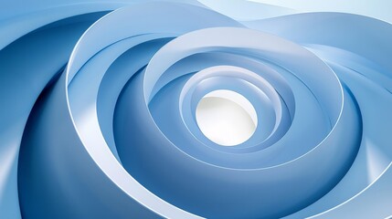 Obraz premium A blue spiral with a white center