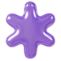 Holographic 3D Render Font special character Asterisk