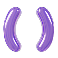 Holographic 3D Render Font special character Parenthesis