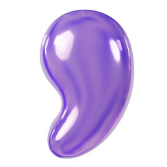 Holographic 3D Render Font special character Comma