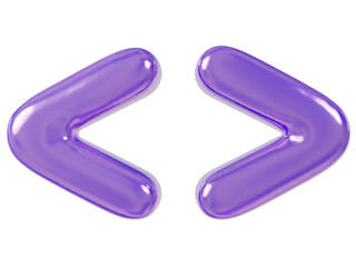 Holographic 3D Render Font special character Greater-Than Sign, Less-Than Sign