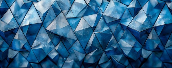 Minimalist geometric pattern with sapphire highlights, side view, showcasing modern aesthetics, digital tone, Triadic Color Scheme