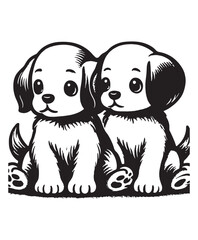 Cute cartoon puppy vector art,graphics Cute cartoon puppys icons set,vintage illustration Cute cartoon puppy clipart,vector Cute cartoon puppys flat style artwork design