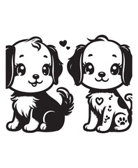 Cute cartoon puppy vector art,graphics Cute cartoon puppys icons set,vintage illustration Cute cartoon puppy clipart,vector Cute cartoon puppys flat style artwork design