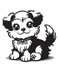 Cute cartoon puppy vector art,graphics Cute cartoon puppys icons set,vintage illustration Cute cartoon puppy clipart,vector Cute cartoon puppys flat style artwork design