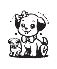 Cute cartoon puppy vector art,graphics Cute cartoon puppys icons set,vintage illustration Cute cartoon puppy clipart,vector Cute cartoon puppys flat style artwork design