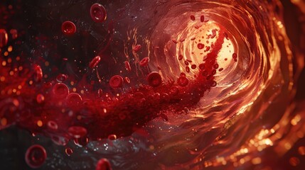 Blood, cells, vessel. Generative AI