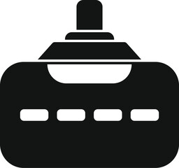 Black solid icon for a futuristic vehicle being controlled with a gamepad