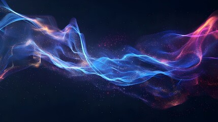 Obraz premium Abstract dynamic wave energy visual vector. Generative AI