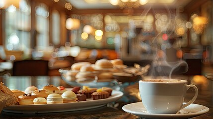 Fototapeta premium Coffee Buffet Breakfast. Generative AI