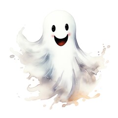 Halloween ghost watercolor illustration, halloween clipart
