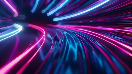 digital neon light abstract motion design. Ganerative AI