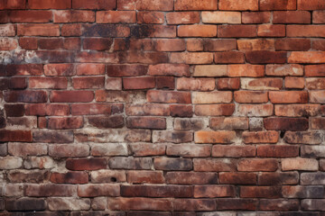 Obraz premium Processed collage of obsolete red brock masonry wall texture. Background for banner, backdrop