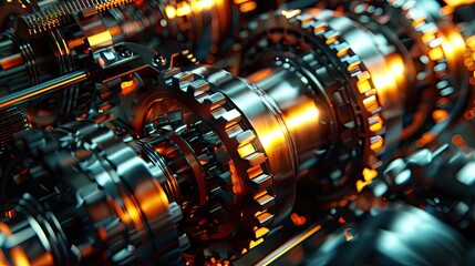 Engine, gears,  pistons,  machine. Generative AI