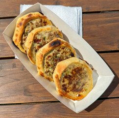 Close-up of Udmurt perepechi on the table