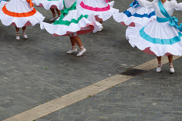 Basque folk dancer in an outdoor performance