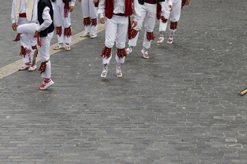 Basque folk dancer in an outdoor performance