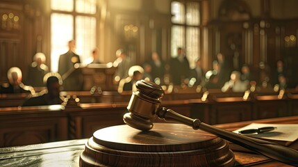 Obraz premium Law legal gavel meeting. Generative AI