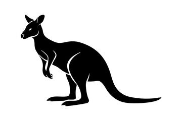 kangaroo silhouette, kangaroo icon vector illustration, kangaroo logo
