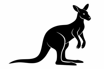 kangaroo silhouette, kangaroo icon vector illustration, kangaroo logo
