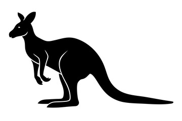 kangaroo silhouette, kangaroo icon vector illustration, kangaroo logo
