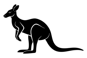 kangaroo silhouette, kangaroo icon vector illustration, kangaroo logo
