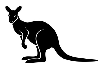kangaroo silhouette, kangaroo icon vector illustration, kangaroo logo
