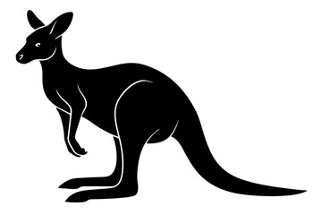 kangaroo silhouette, kangaroo icon vector illustration, kangaroo logo
