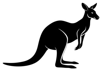 kangaroo silhouette, kangaroo icon vector illustration, kangaroo logo
