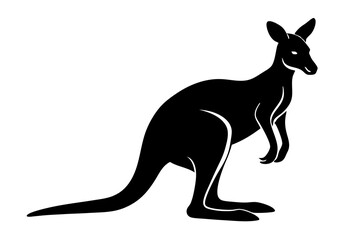 kangaroo silhouette, kangaroo icon vector illustration, kangaroo logo
