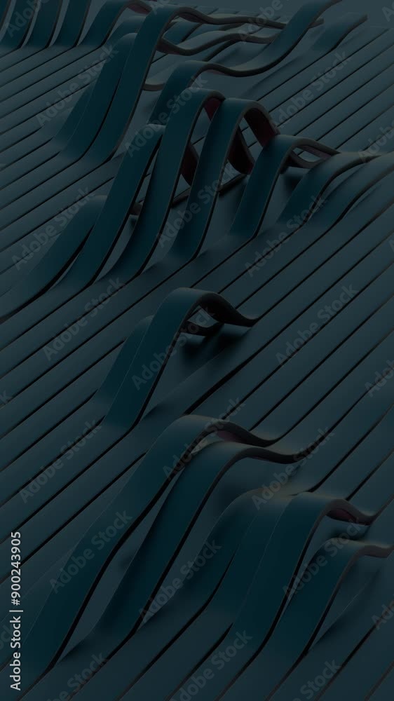 Poster Dark Abstract Waves and Lines Pattern in 3D Design

