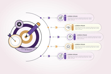 illustration 5 step target infographic Goals infographic