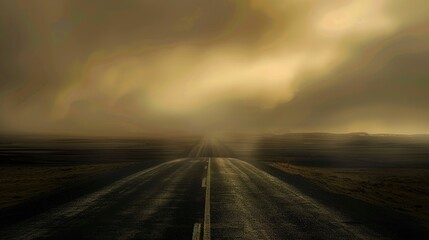 road in fog