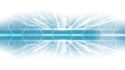 Abstract technology background with hexagons and copy space. Vector illustration.