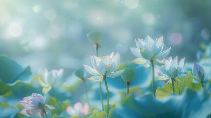 fresh beautiful white lotus flower