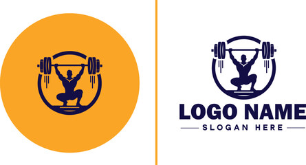 CrossFit Gym icon Functional fitness center HIIT gym Cross-training facility flat logo sign symbol editable vector