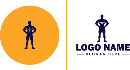 CrossFit Gym icon Functional fitness center HIIT gym Cross-training facility flat logo sign symbol editable vector