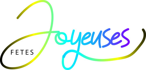 JOYEUSES FETES gradient text, gradient text, Bannière 